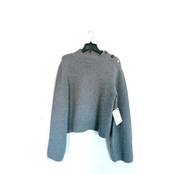 Khaite The Brie button shoulder flare sleeve cashmere sweater - Picture 8 of 12